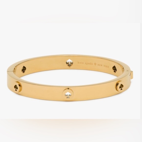 kate spade Jewelry - Kate Spade New York Gold Spot the Spade Hinged Bangle Bracelet NWT